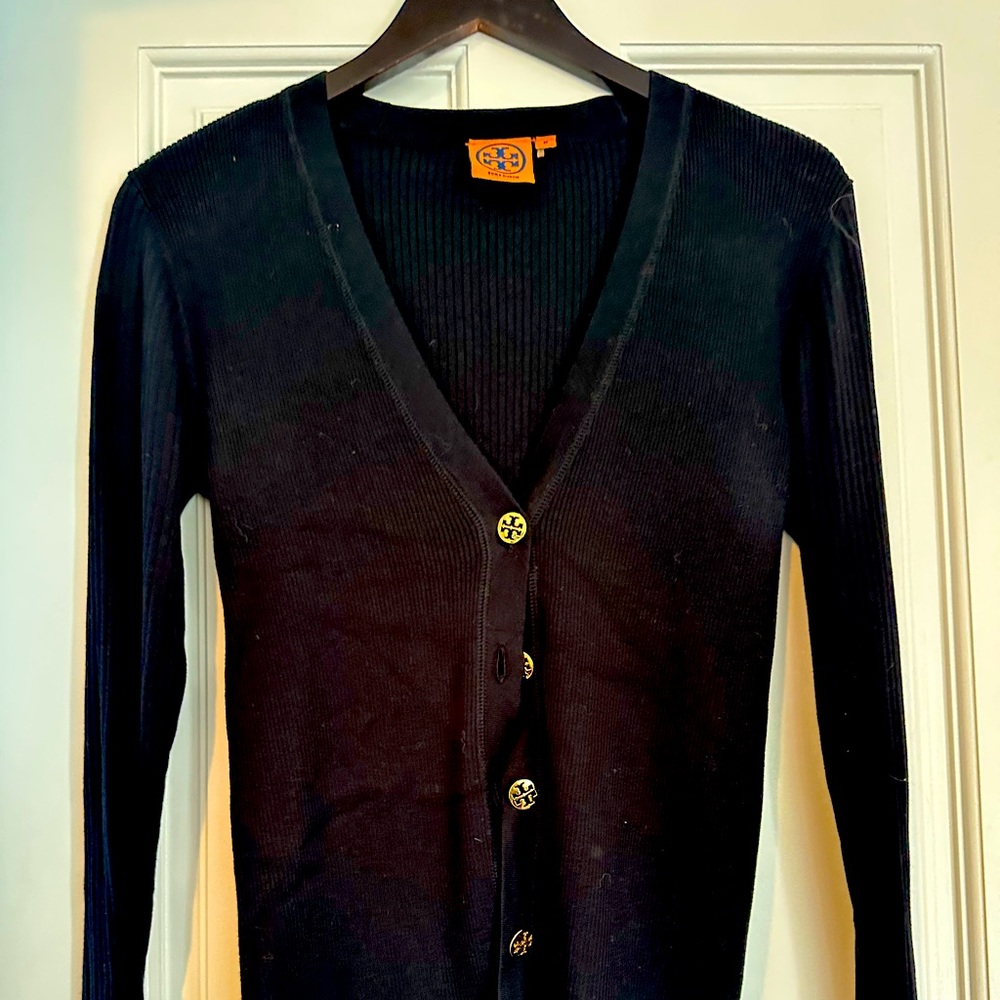 Perfect summer cardigan in cotton. Black Tory Burch in M.